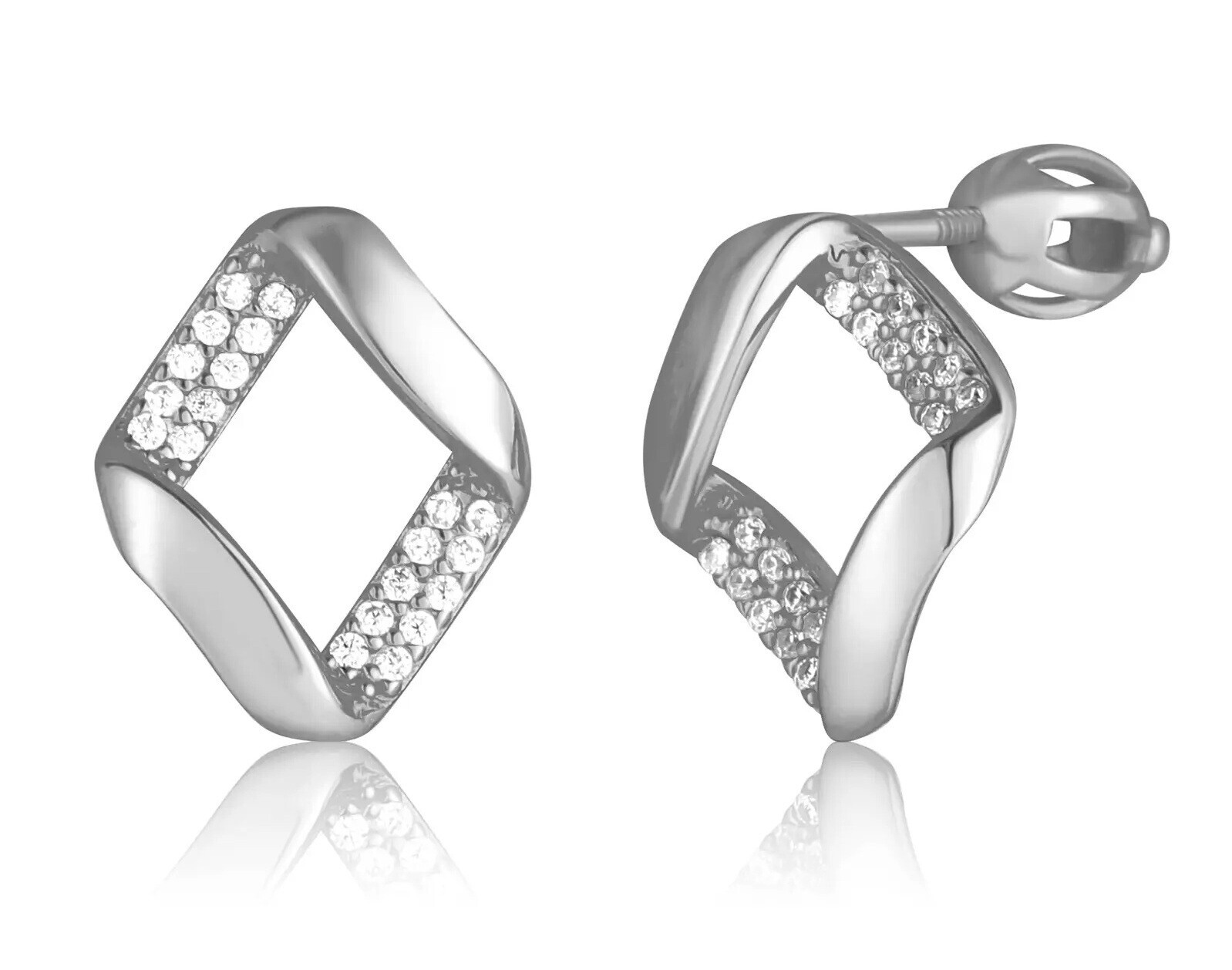 JVD Moderné strieborné kôstky so zirkónmi SVLE3307XF3BISR