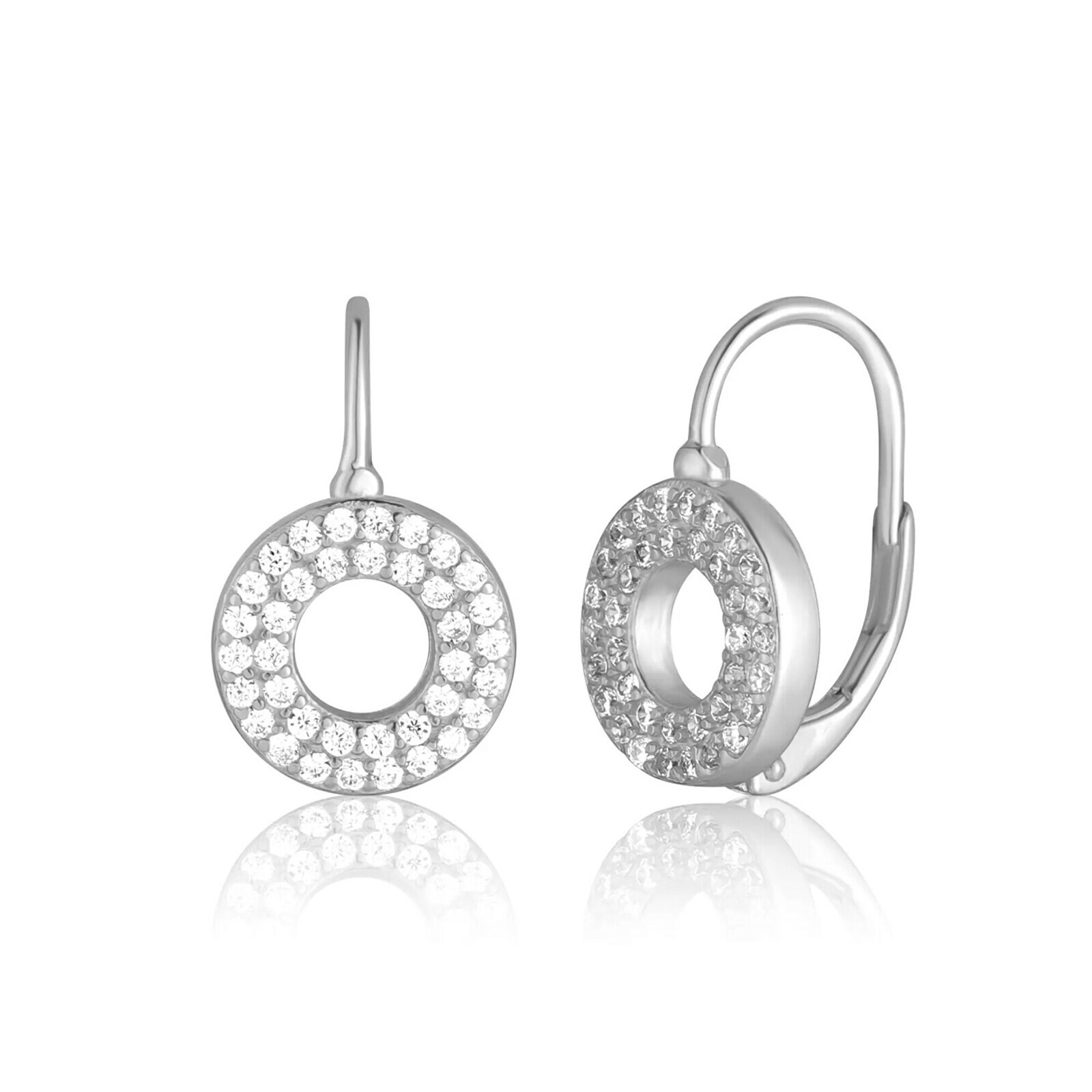 JVD Pôvabné strieborné náušnice so zirkónmi Kruh SVLE3260X86BI00