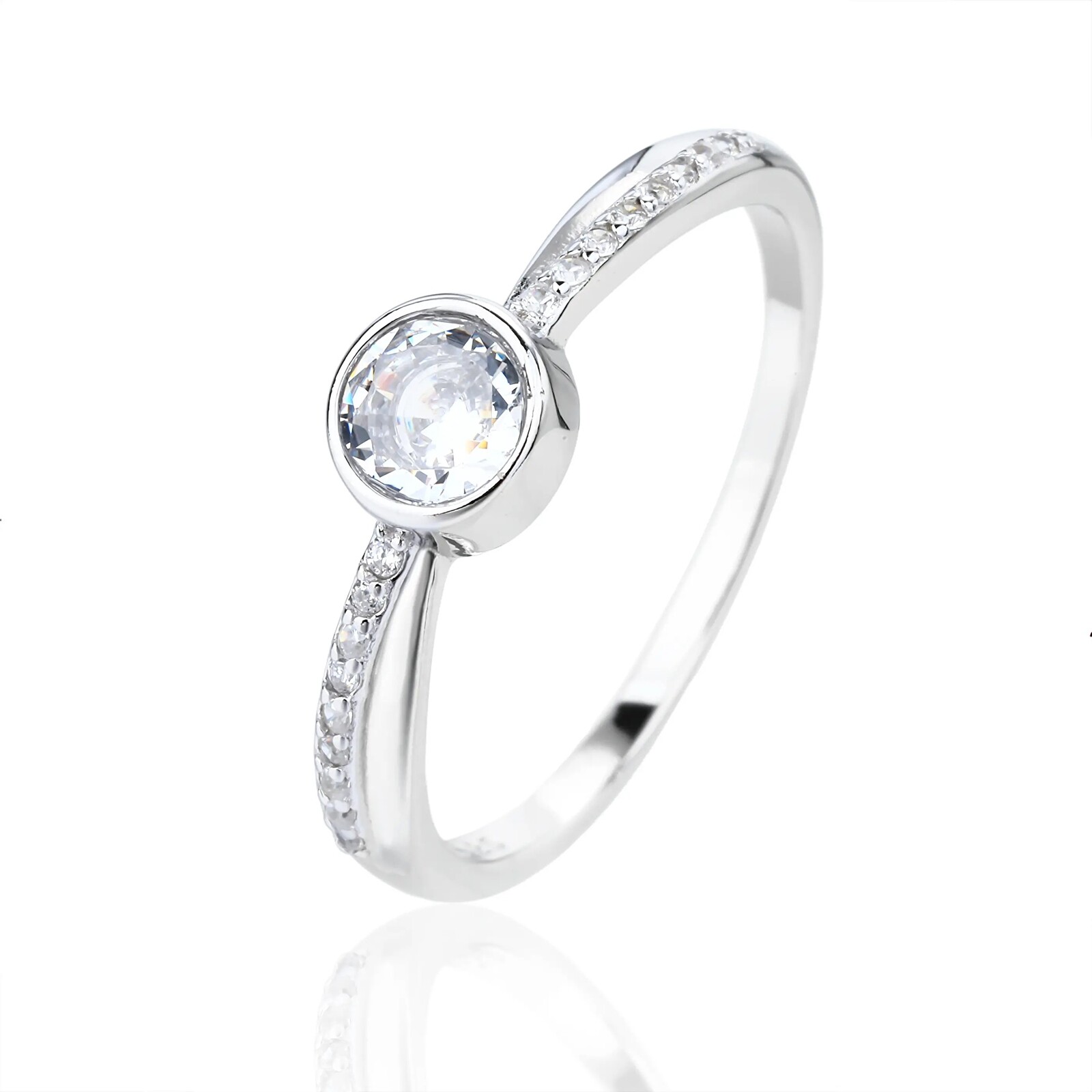 JVD Elegantný strieborný prsteň so zirkónmi SVLR1296XJ6BI 54 mm