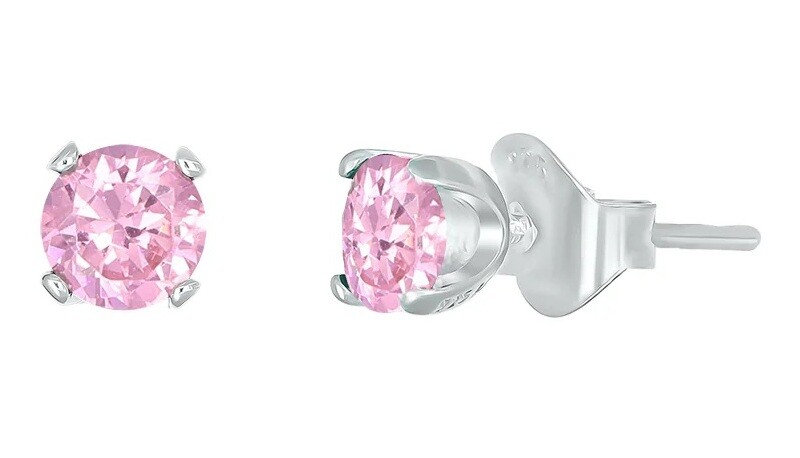 CRYSTalp Strieborné kôstky s ružovým kryštálom Feel 42270.LRO.S