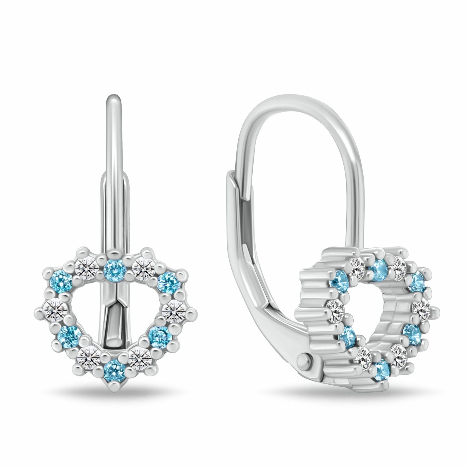 Brilio Silver Dievčenské strieborné náušnice Srdiečko s kubickými zirkónmi EA1235WAQ