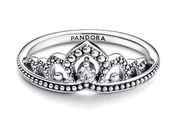 Pandora Strieborný prsteň Kráľovský diadém s guľôčkami Moments 192233C01 54 mm