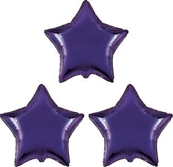 FLEXMETAL Balón fóliový – hviezda, fialová, 45 cm, 3 ks