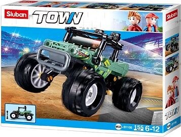 Sluban Town M38-B1106 Zelený pretekársky automobil na Offroad trial