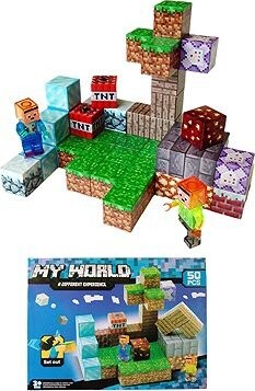 Toybit Magnetická stavebnica Minecraft Diamond world 50 ks