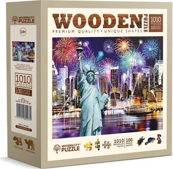 WOODEN CITY drevené puzzle - Nočná New York 1010 dielikov