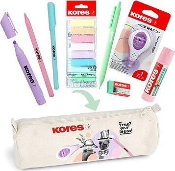 KORES puzdro do kabelky PASTEL to GO s praktickou výbavou