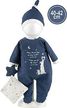 Llorens M741-12 oblečenie pre bábiku bábätko New Born s veľkosťou 40 – 42 cm s doplnkami