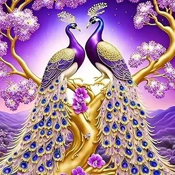 Norimpex Pávy na vetve 30 × 40 cm