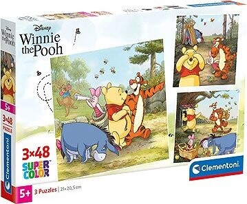 CLEMENTONI Puzzle Medvedík Pú 3× 48 dielikov