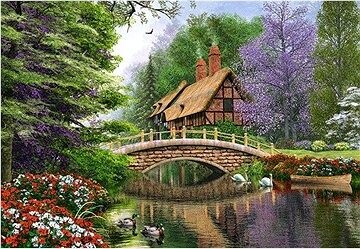 CASTORLAND Puzzle Domček pri rieke 1000 dielikov