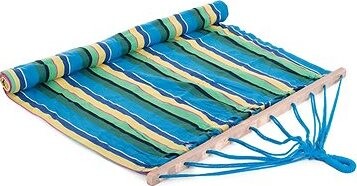 Verk hojdacia sieť drevo 200 × 80 cm, slabé modré pruhy