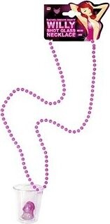 BUKÁČEK Náhrdelník party penis s panákom – Rozlúčka so slobodou