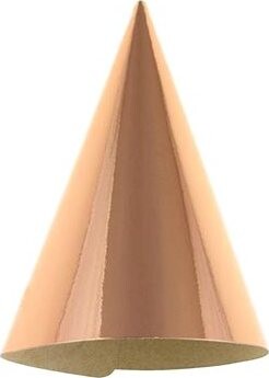 Papierové klobúčiky metalické ružovo-zlaté – rosegold – 6 ks – 16 cm