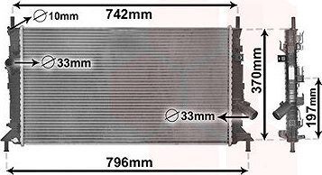 VAN WEZEL chladič, chladenie motora 18002369
