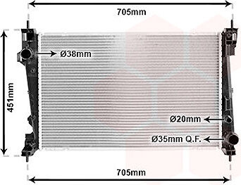 VAN WEZEL chladič, chladenie motora 01002124