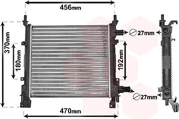 VAN WEZEL chladič, chladenie motora 18002260