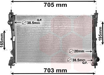 VAN WEZEL chladič, chladenie motora 17002449