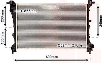 VAN WEZEL chladič, chladenie motora 17012709