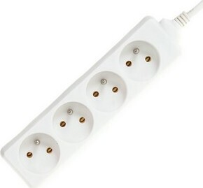 Kábel predlžovací biely 10 m 230 V, 4 zásuvky