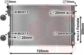 VAN WEZEL chladič, chladenie motora 37002193