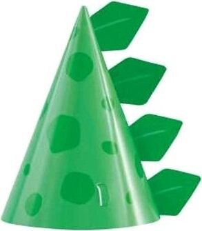 Párty klobúčiky zelené – dinosaurus – 8 ks