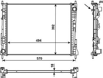 NRF Chladič, chladenie motora 53992
