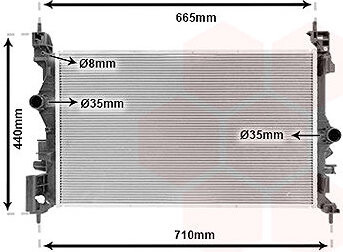 VAN WEZEL chladič, chladenie motora 37012715