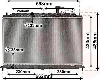 VAN WEZEL chladič, chladenie motora 83002077