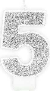 Sviečka narodeninová, 7 cm, číslica „5