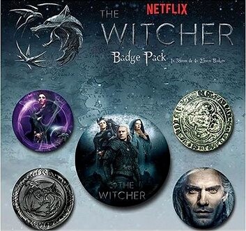 Netflix The Witcher: Dizajn – sada 5 odznakov