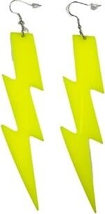 Neónové náušnice blesk retro párty – 80. roky – disko – žlté