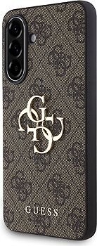 Guess PU 4G Metal Logo Zadný Kryt na Samsung Galaxy A56 Brown