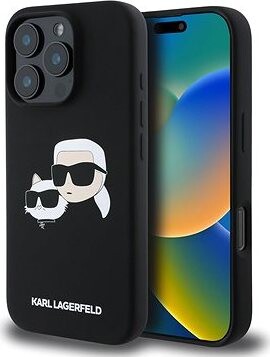 Karl Lagerfeld Liquid Silicone Double Heads MagSafe Zadný Kryt na iPhone 16 Pro Black