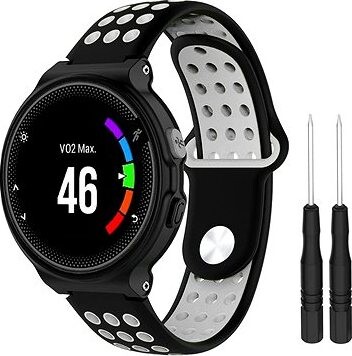 BStrap Silicone Sport na Garmin Forerunner 235, čierny/svetlo sivý