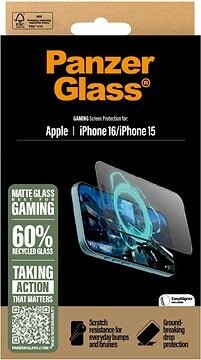 PanzerGlass Gaming Apple iPhone 16/15 s inštalačným rámčekom