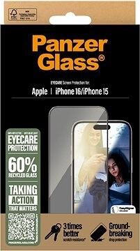 PanzerGlass EyeCare Apple iPhone 16/15 s inštalačným rámčekom