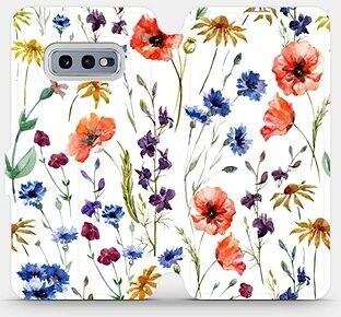 Mobiwear Flip puzdro na mobil Samsung Galaxy S10e – MP04S Lúčne kvety