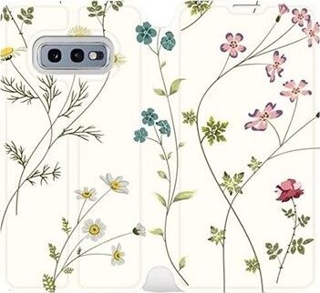 Flipové puzdro na mobil Samsung Galaxy S10e – MD03S Tenké rastlinky s kvetmi