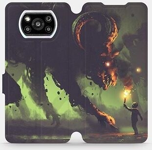 Flipové puzdro na mobil Xiaomi Poco X3 Pro – VA08P Príšera a chlapec s pochodňou