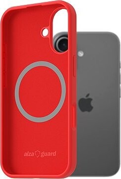 AlzaGuard Silicone Case Compatible with Magsafe na iPhone 17 červený