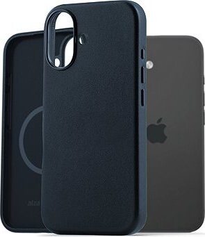 AlzaGuard Genuine Leather Case with Magsafe na iPhone 16e modrý