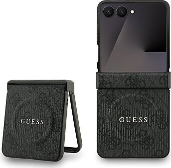 Guess PU Leather 4G Colored Ring Magnetic Zadný Kryt pre Samsung Galaxy Z Flip 7 Black