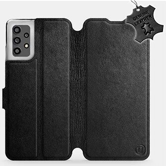 Mobiwear Kožené flip puzdro na mobil Samsung Galaxy A32 LTE – Čierny – Black Leather