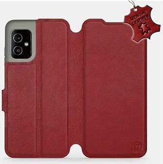 Mobiwear kožené flip puzdro pre Asus Zenfone 8 – Tmavo červené