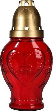 BISPOL cintorínska sviečka srdce červená 22 h