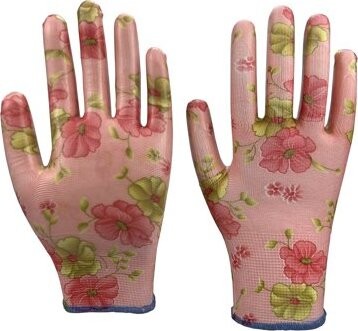 Garvia Rukavice záhradné Nitrile flowers pink veľkosť 8