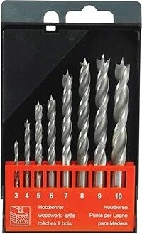 EXTOL PREMIUM vrtáky do dreva, sada 8 ks, priemer 3 – 10 mm, CrV, 8801221