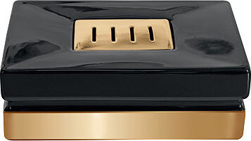 Spirella Mydlovnička ROMA, zlatý podstavec, čierna keramika