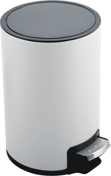 Pedálový odpadkový kôš Riku, matný biely, oceľ, 5 l